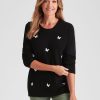 Knitwear Millers | Millers Long Sleeve Embroidered Butterfly Jumper