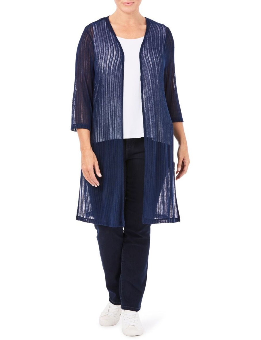 Knitwear Beme | Beme 3/4 Sleeve Side Split Cardigan