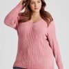 Knitwear Beme | Beme V Neck Chenille Jumper