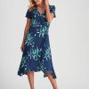 Dresses NoniB | Noni B Puff Print Wrap Dress