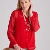 Tops NoniB | Noni B Long Sleeve Collared Blouse