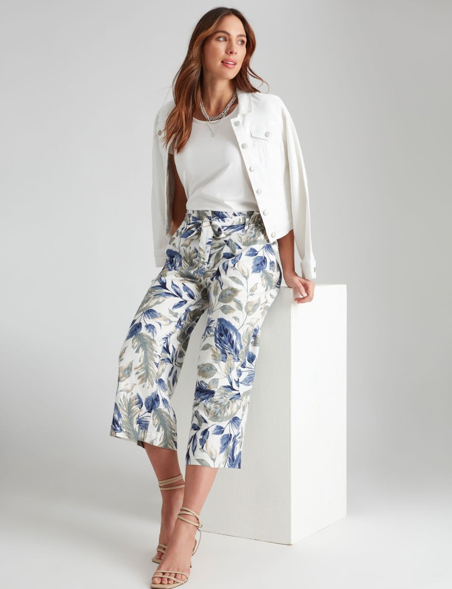 Bottoms Katies | Katies Linen Crop Pants