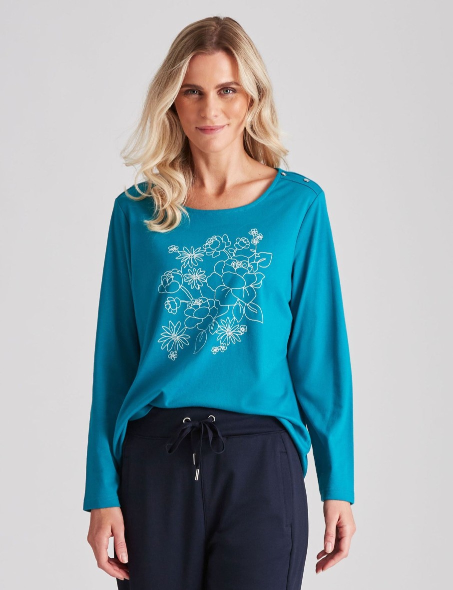 Tops Millers | Millers Long Sleeve Embroidered Top