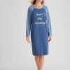 Sleepwear Millers | Millers Contrast Raglan Sleeve Print Front Nightie