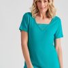 Tops NoniB | Noni B V Neck Stud Detail Rib Top