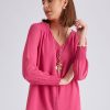 Tops NoniB | Noni B Shirred Trim Button Blouse