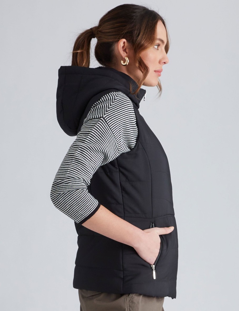 Outerwear Katies | Katies Detachable Hood Puffer Vest