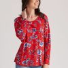 Tops WLane | W.Lane Cotton Round Neck Printed Knitwear Top