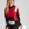 Knitwear NoniB | Noni B Colourblock High Neck Jumper