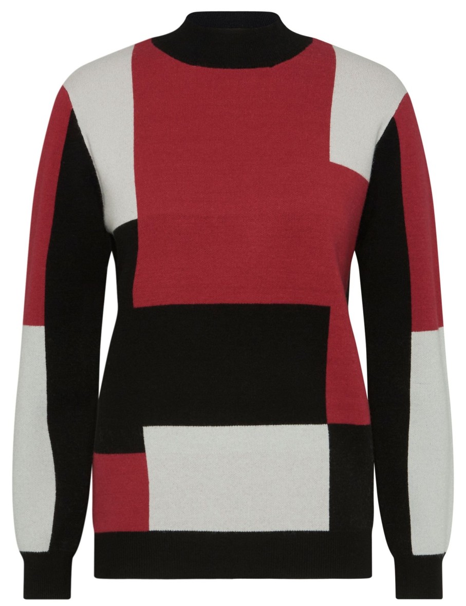 Knitwear NoniB | Noni B Colourblock High Neck Jumper