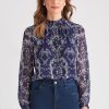 Knitwear LizJordan | Liz Jordan Woven Shirred Top