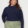 Knitwear Beme | Beme Long Sleeve Button Detail Curve Hem Pullover Top