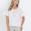 Tops NoniB | S/S V Neck Stripe Linen Top