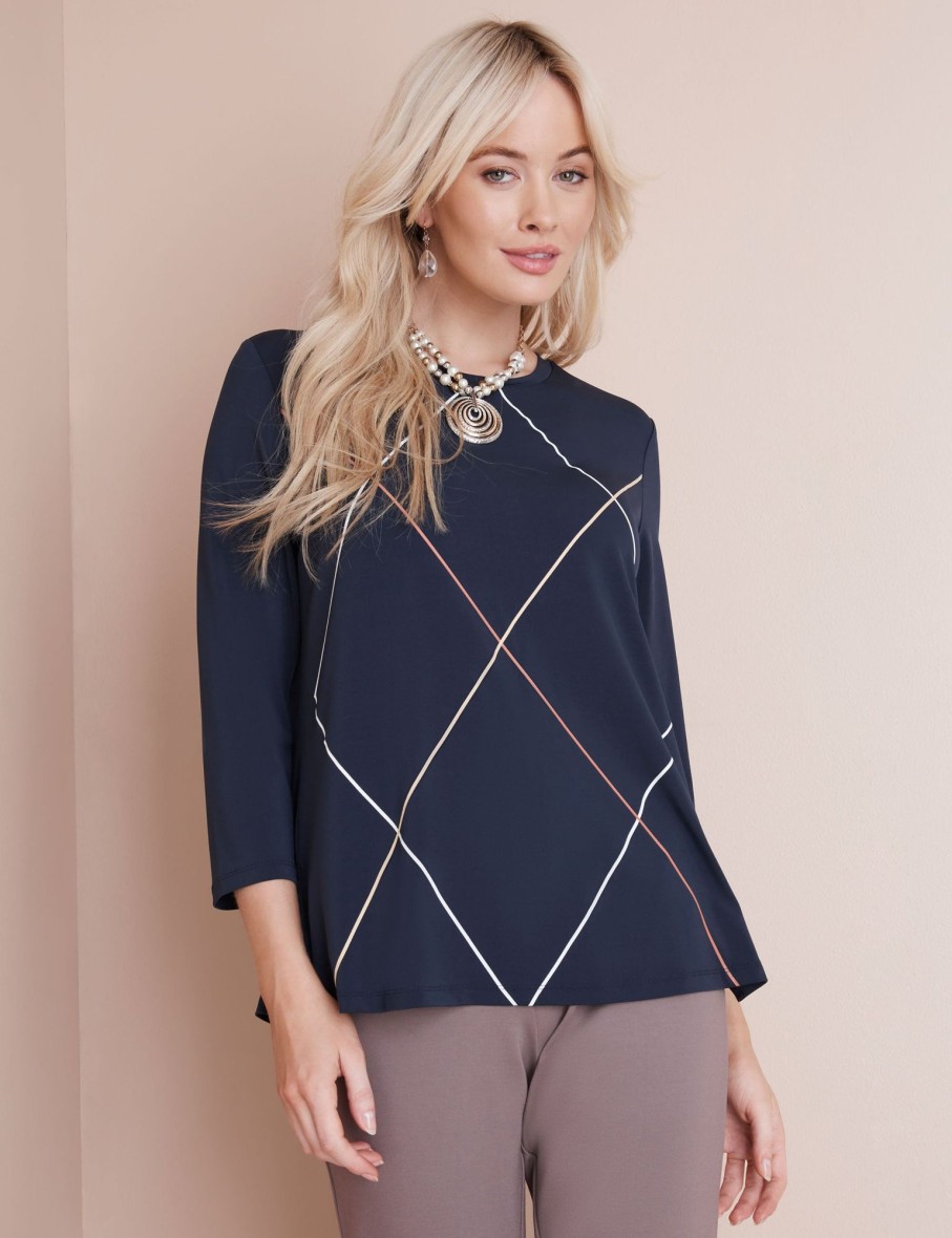 Tops NoniB | Diamond Print Knit Top