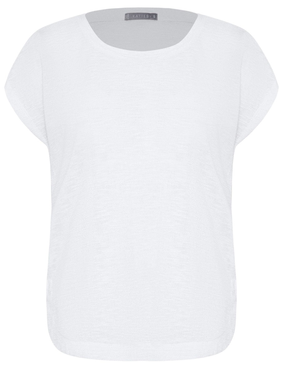 Tops Katies | Katies Texture Short Sleeve Tee