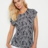 Tops NoniB | Noni B Linen Printed T-Shirt