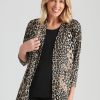 Tops NoniB | Noni B Button Leopard Cardigan