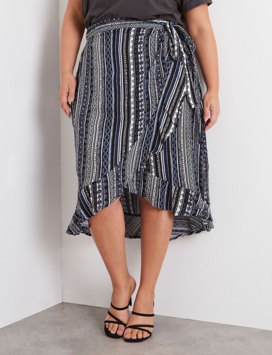 Bottoms Beme | Beme Tie Waist Wrap Hi Lo Midi Skirt