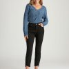 Bottoms Rockmans | Rockmans Full Length Step Hem Skinny Leg Jeans