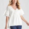 Tops NoniB | Noni B Woven Broderie Frill Top