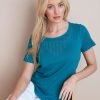 Tops NoniB | Noni B Round Neck Hotfix Rib T-Shirt