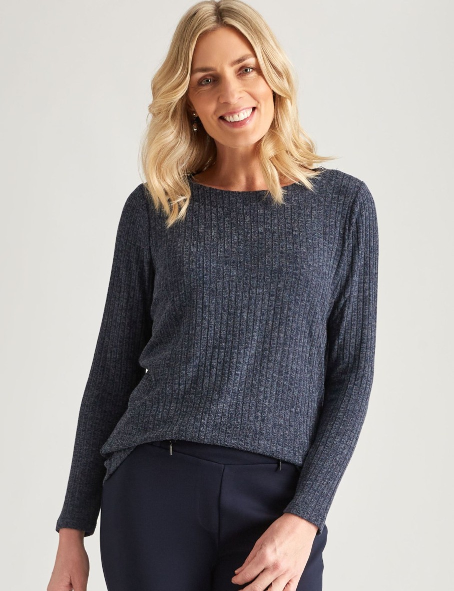 Tops NoniB | Noni B Zipped Detail Rib Knitwear Top