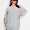 Knitwear Beme | Beme Long Sleeve Step Hem Lurex True Knitwear Jumper