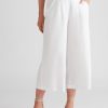 Bottoms Katies | Katies Linen Blend Tab Waist Crop Pants