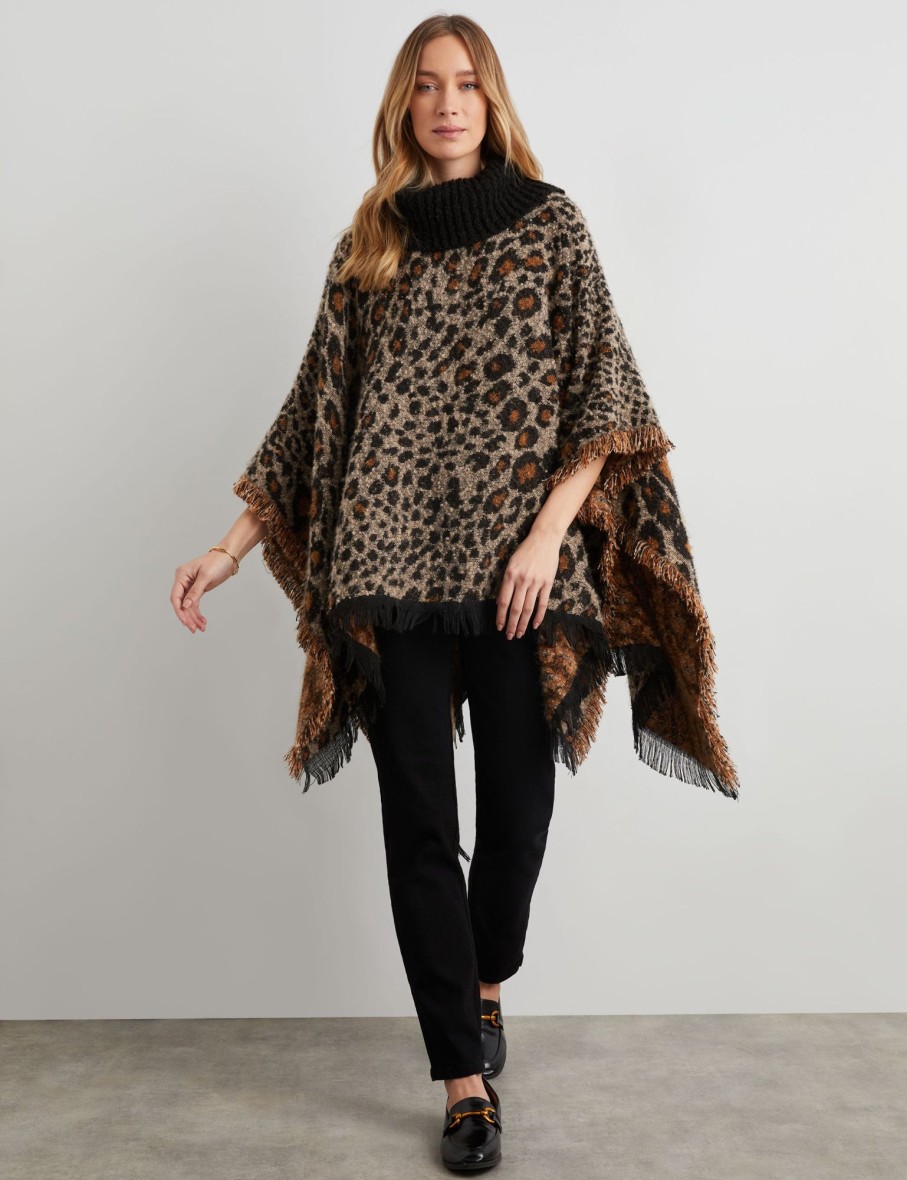 Outerwear NoniB | Animal Cowl Neck Poncho