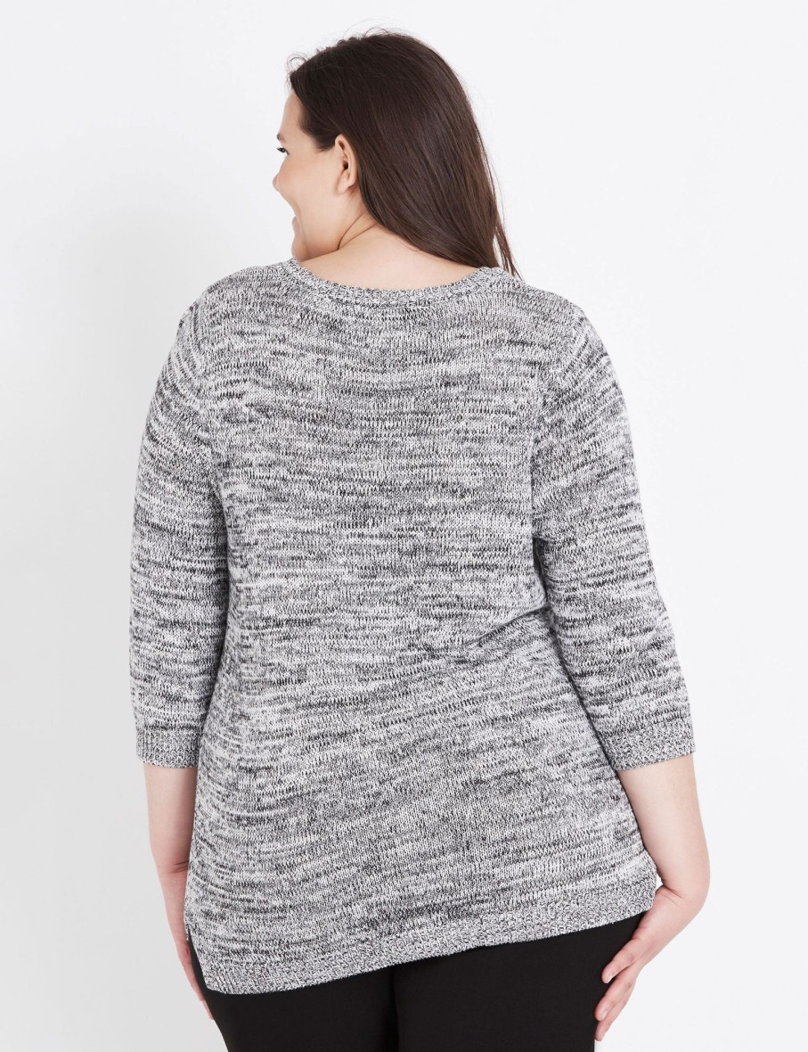 Knitwear Beme | Beme 3/4 Sleeve Multi Yarn Jumper