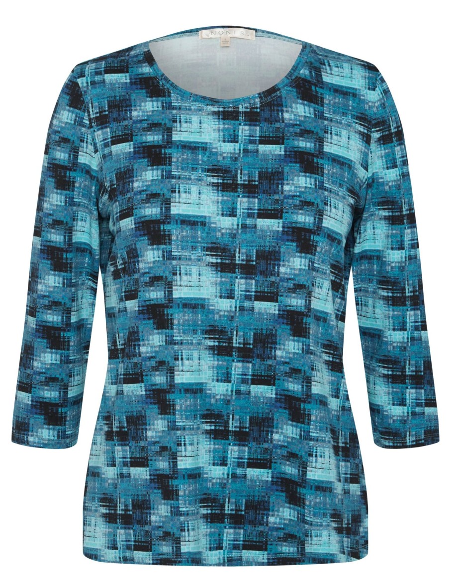 Tops NoniB | Noni B Printed Long Sleeve Knitwear Top