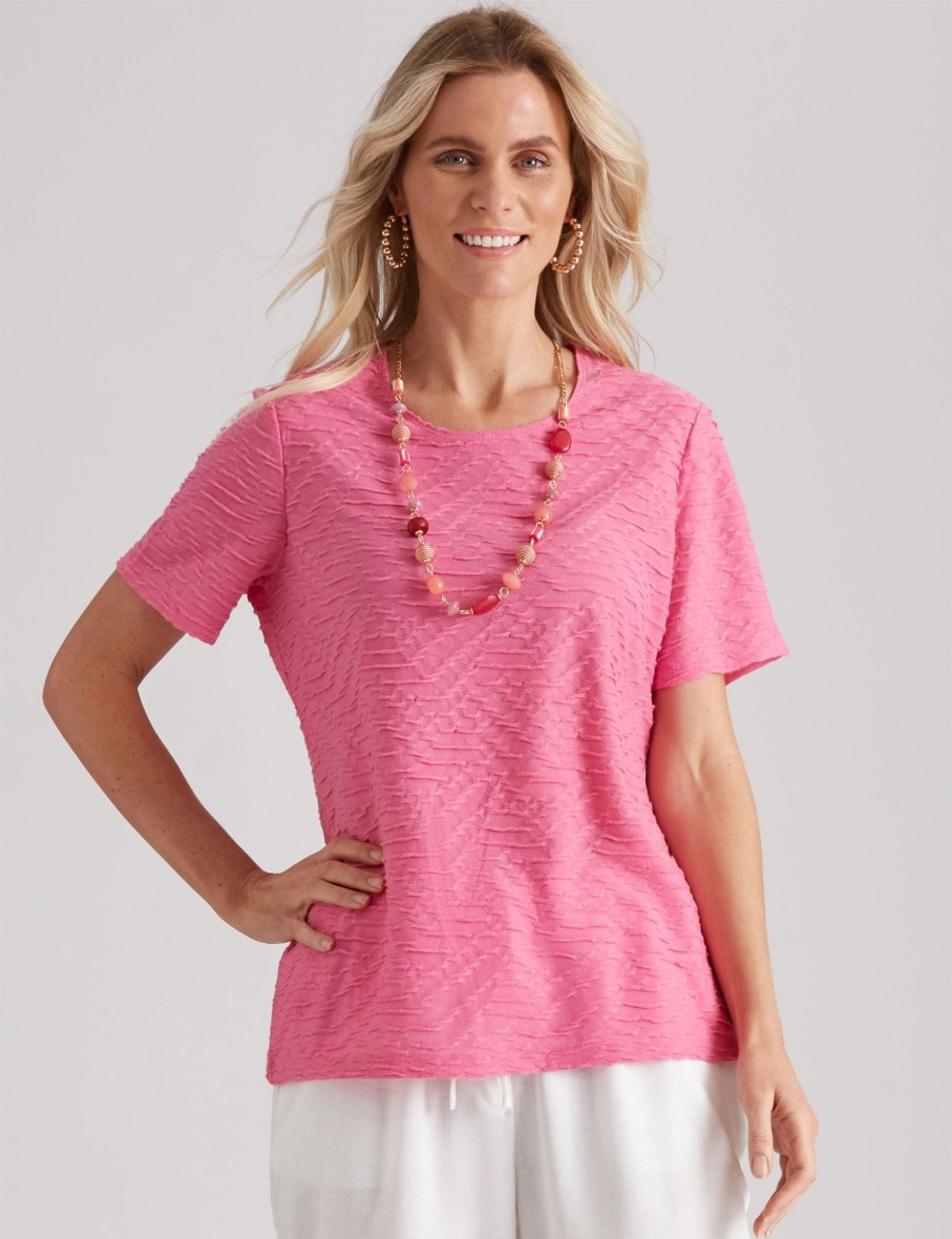 Tops Millers | Millers Short Sleeve Textured Scoop Neck Top