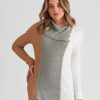 Knitwear Rockmans | Rockmans Long Slv Colour Block Mix Knitwear Top