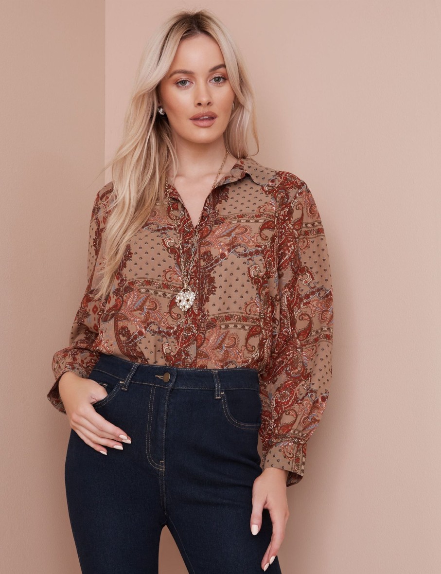 Tops NoniB | Paisley Print Collared Shirt