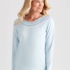 Tops NoniB | Noni B Cotton Neck Detail Tee