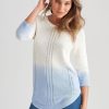 Knitwear Rockmans | Rockmans 3/4 Curve Ombre Knitwear Top