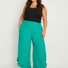 Bottoms Beme | Be Me Crop Shirred Waist Frill Pant