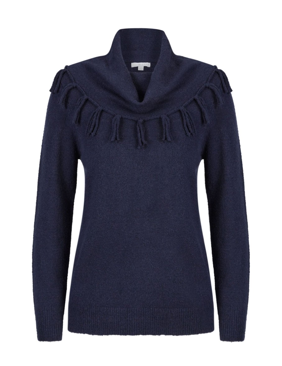 Knitwear WLane | W.Lane Fringe Cowl Pullover Top