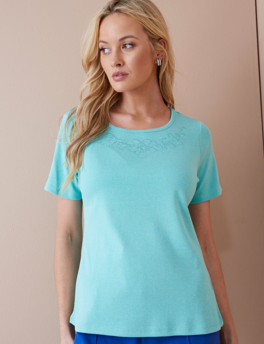 Tops NoniB | Noni B Short Sleeve Rib T-Shirt