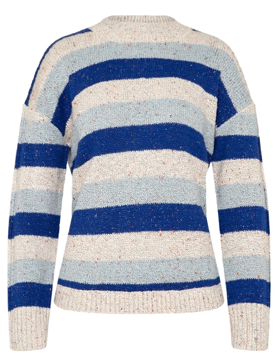 Knitwear Millers | Millers Long Sleeve Stripe Mock Neck Nep Jumper