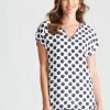 Tops WLane | W.Lane Leaf Print Scollop Top