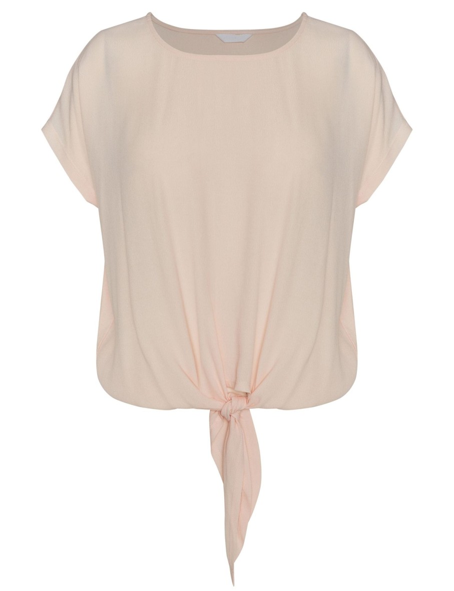 Tops Katies | Katies Short Sleeve Tie Front Knitwear & Woven Top