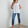 Tops Rockmans | Rockmans Linen Pintuck Sleeveless Shirt