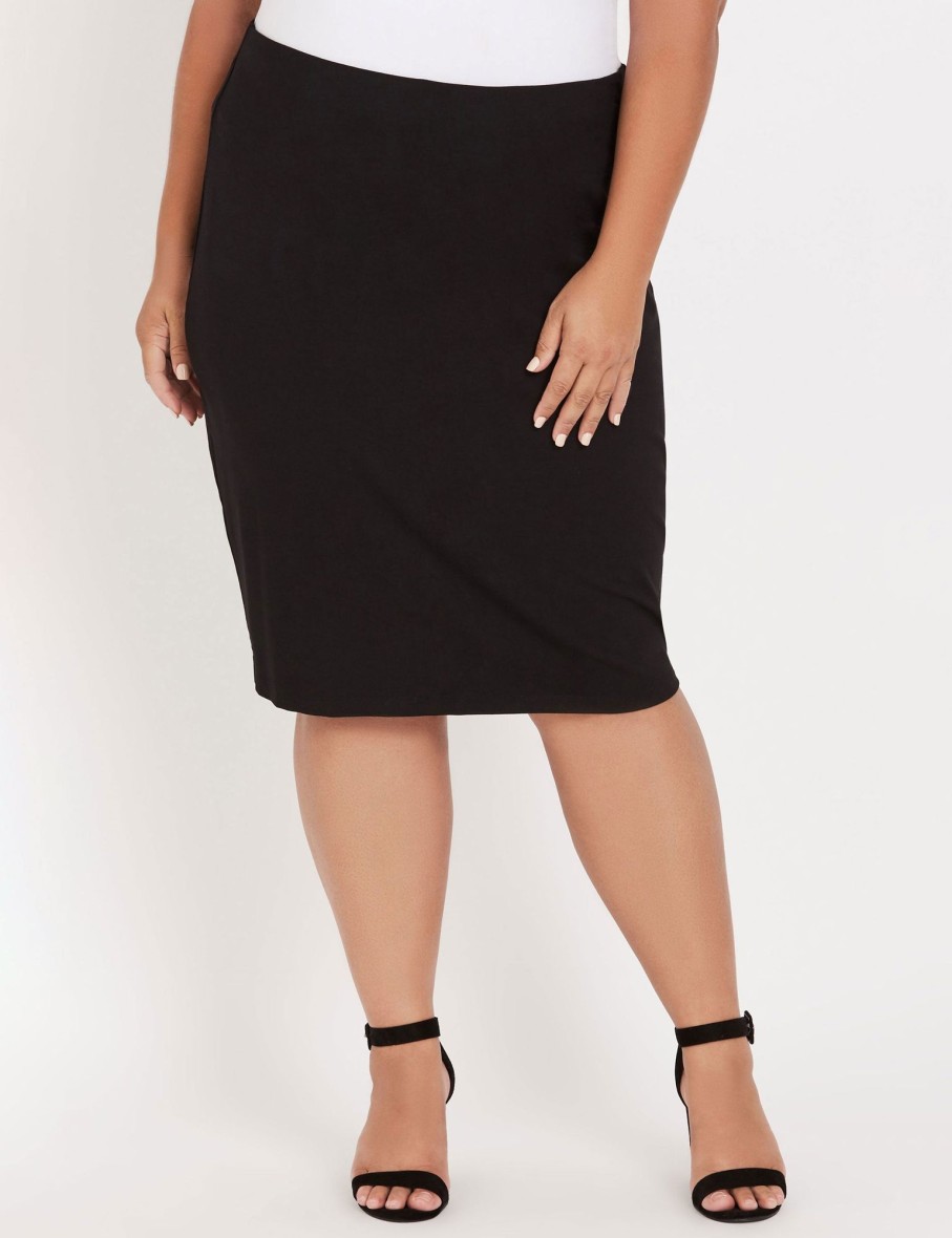 Bottoms Beme | Beme Knee Length Pencil Jersey Skirt