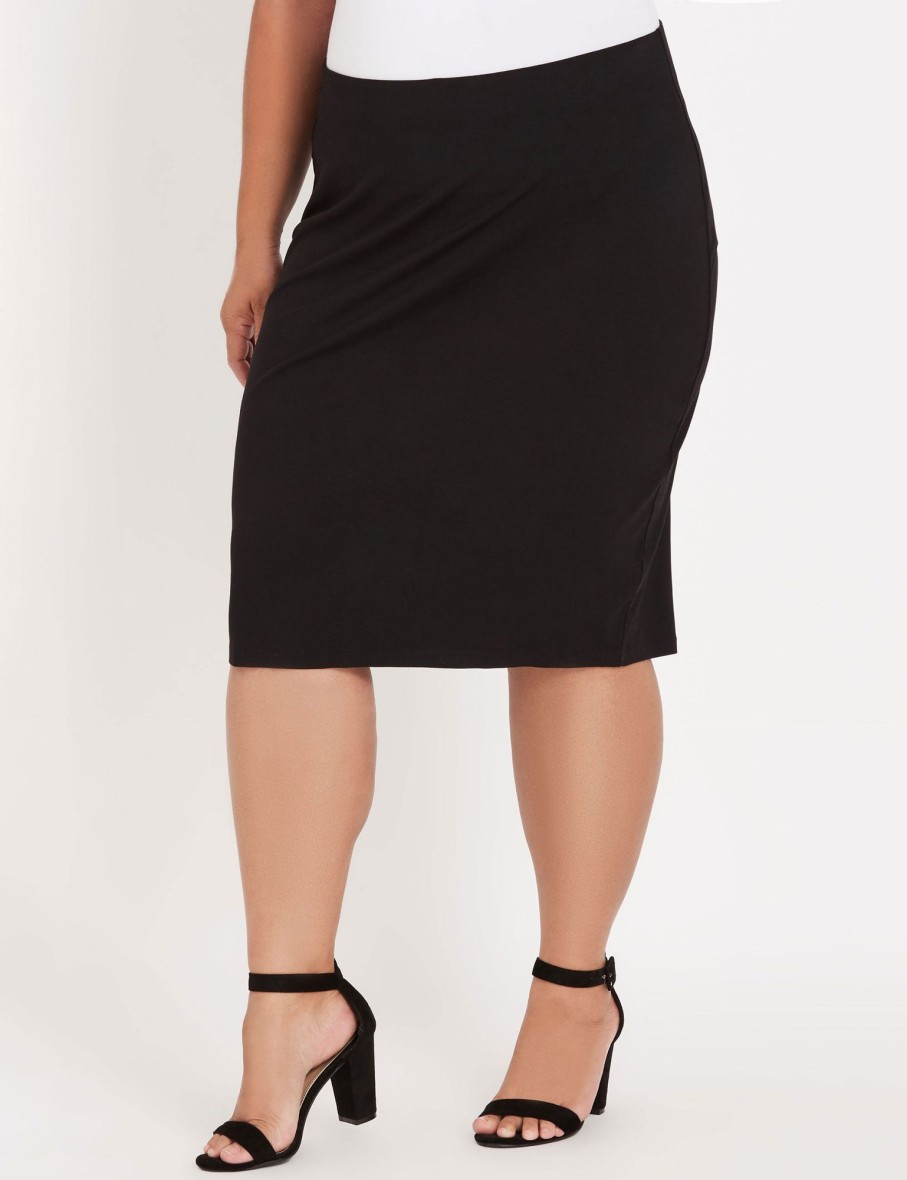 Bottoms Beme | Beme Knee Length Pencil Jersey Skirt