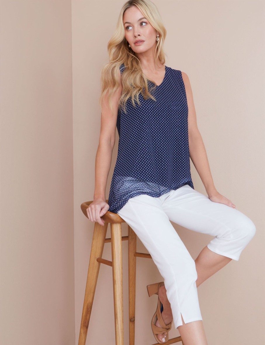 Tops NoniB | Hankerchief Hem Mesh Top