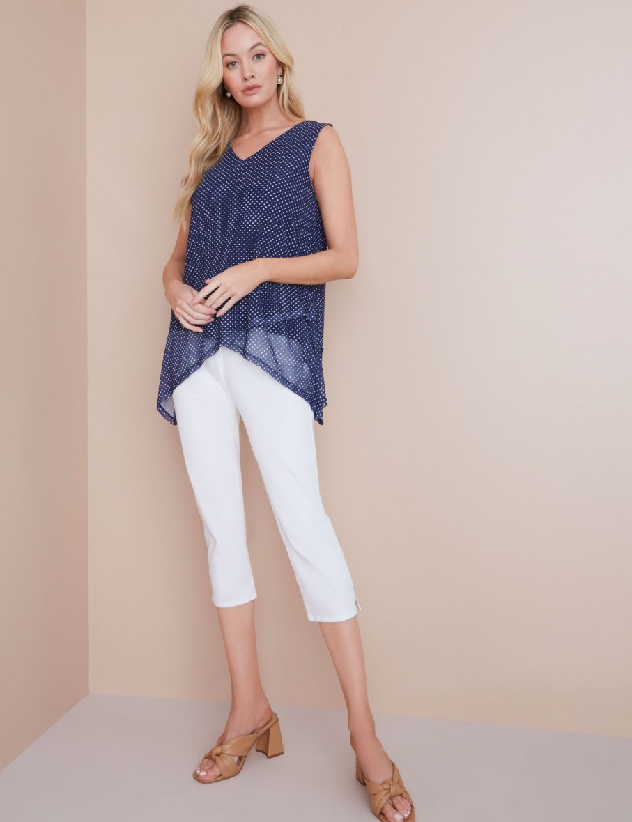 Tops NoniB | Hankerchief Hem Mesh Top