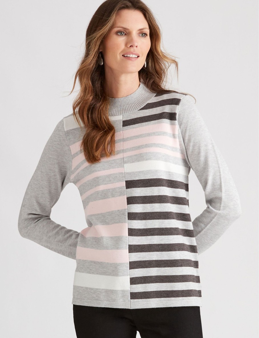 Knitwear WLane | W.Lane Colour Block Cowl Pullover Top