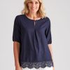 Tops NoniB | Noni B Lace Detail Linen Top