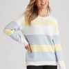 Knitwear Rockmans | Rockmans Long Sleeve Colour Block Ottoman Jumper